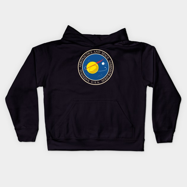 NASA vintage Kids Hoodie by AlonaGraph